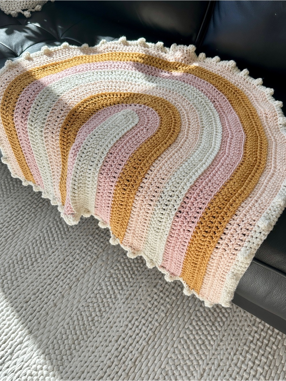 Crochet Baby Blanket Rainbow Blanket Crochet Nursery Blanket Handmade Afghan